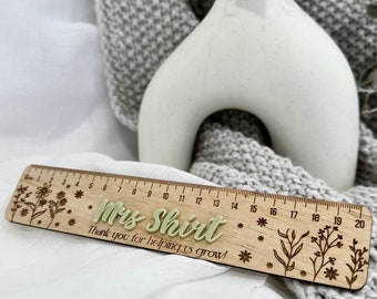 Personalised 3D Ruler Teacher Gift | Teacher class student friend child boy girl unisex gender neutral end of year celebration gift custom