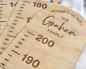 Personalised Growth Chart | Kids Childrens Family Height Wall Ruler Timber Wooden Personalized Custom cm centimeters Children's Child Gift