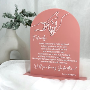Personalised Godparent Proposal Plaque | Custom Acrylic Keepsake Gift Baptism Christening Godmother Gift Godfather Gift Proposal Gift Baby