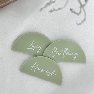 Semi Circle Acrylic Placecards | Name Table Number Personalised Personalized Custom Place Names Table Names Placecards Seat Wedding Shower