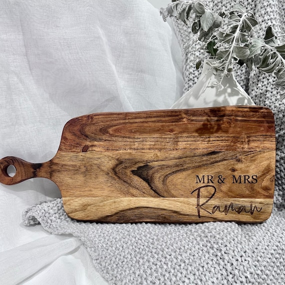 Personalised Serving Board | Custom Cutting Board Cheese Board Christmas Gift Personalised Wedding Name Gift Charcuterie Housewarming Gift