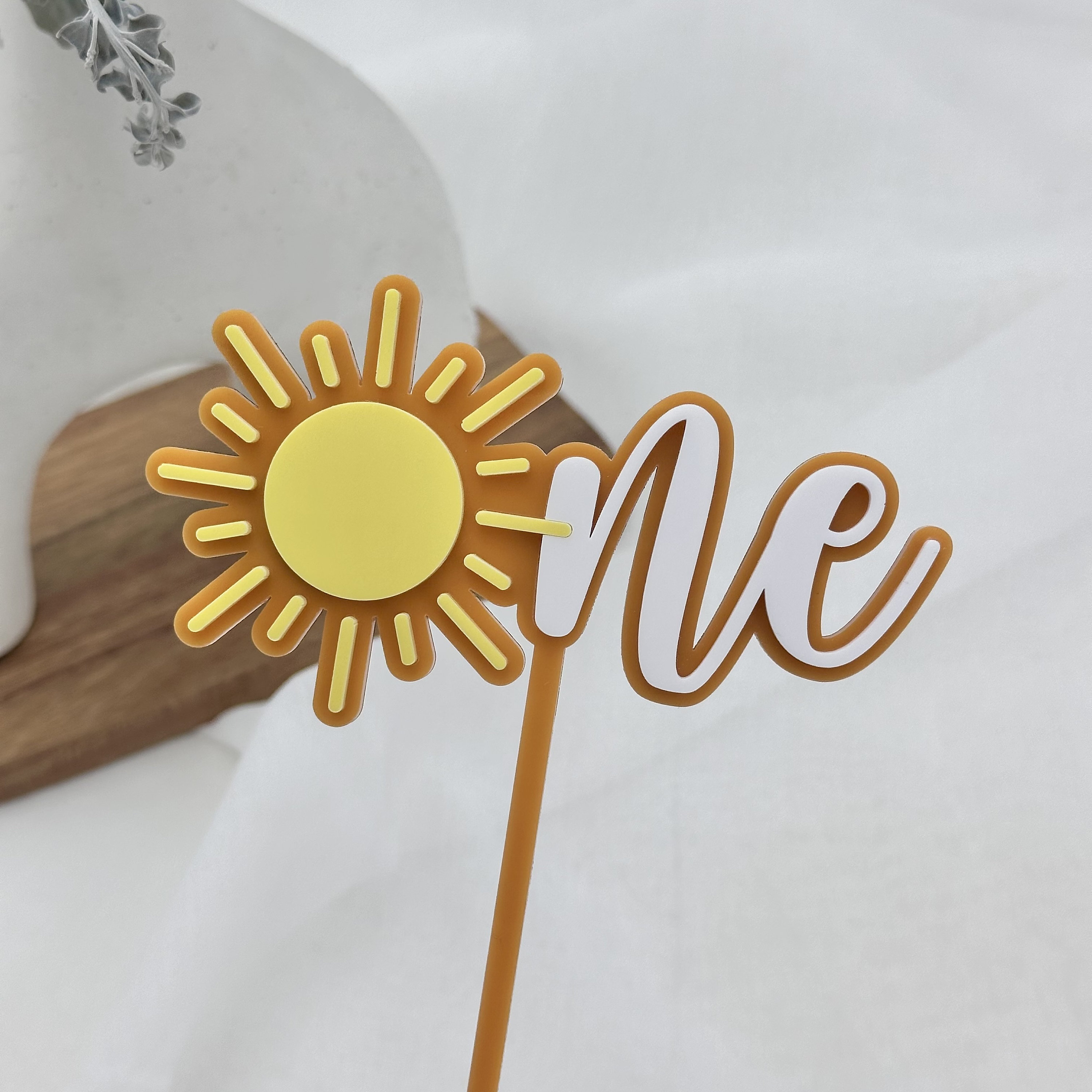 Boho Sun First Birthday One Cake Topper | Acrylic Cake Decor Modern ...