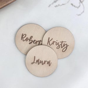 Personalised Place Cards | Setting Laser Cut Name Tags Rustic Wedding Favours, Boho Table Wood Name Place Coaster Timber Wood Ply Coasters