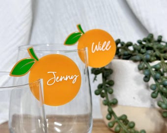 Aperol Spritz Acrylic Drink Tags | Name Personalized Custom Place Cocktail Charm Hens Birthday Dolce Vita Amalfi Orange Mandarin Mandarine