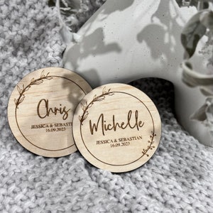 Custom Place Cards | Setting Laser Cut Name Tags Rustic Wedding Favours Boho Table  Coaster Acrylic Timber Wood Ply Coasters Personalised