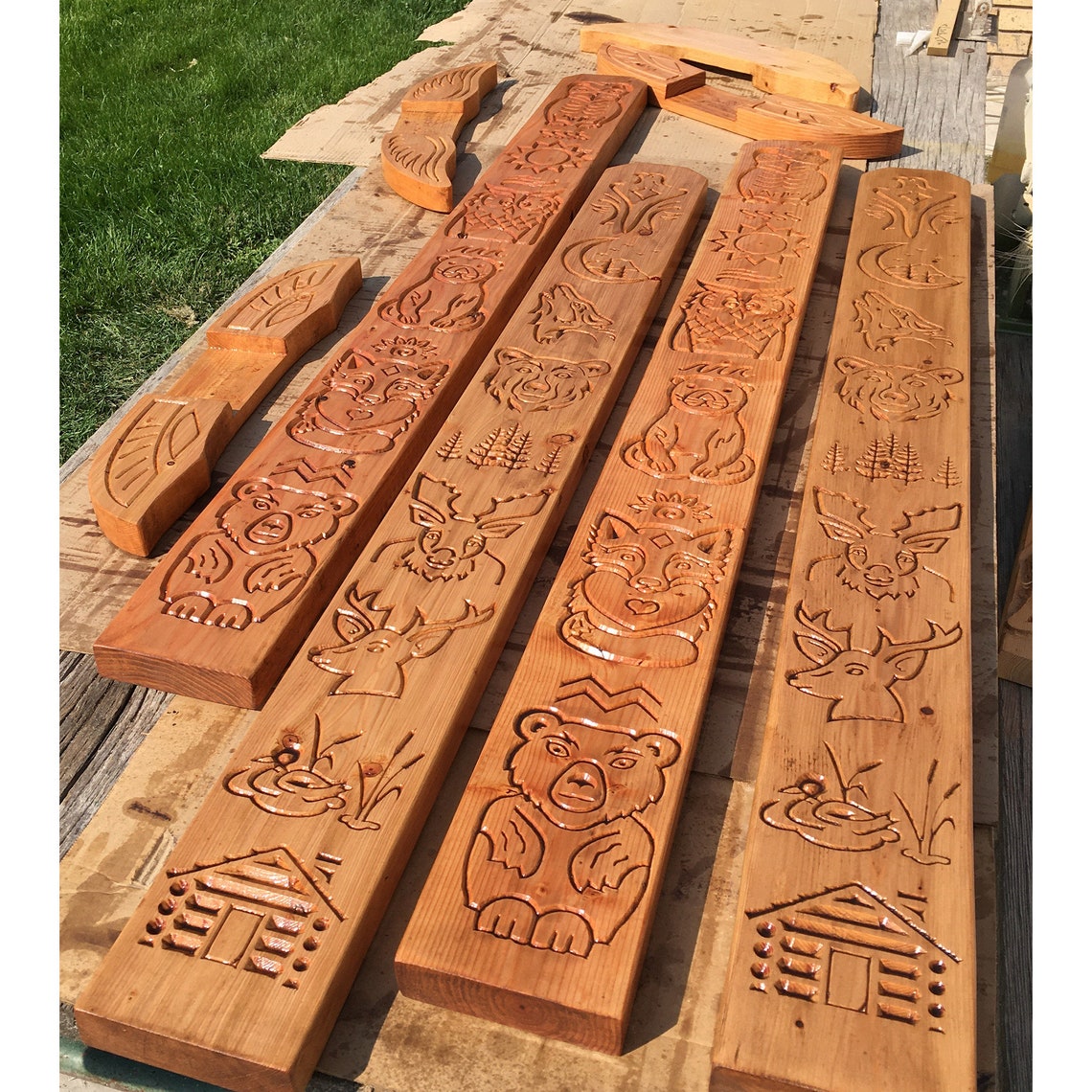 CNC Router Design, Wood Carved Totem Pole, Vcarve - Illustrator ...