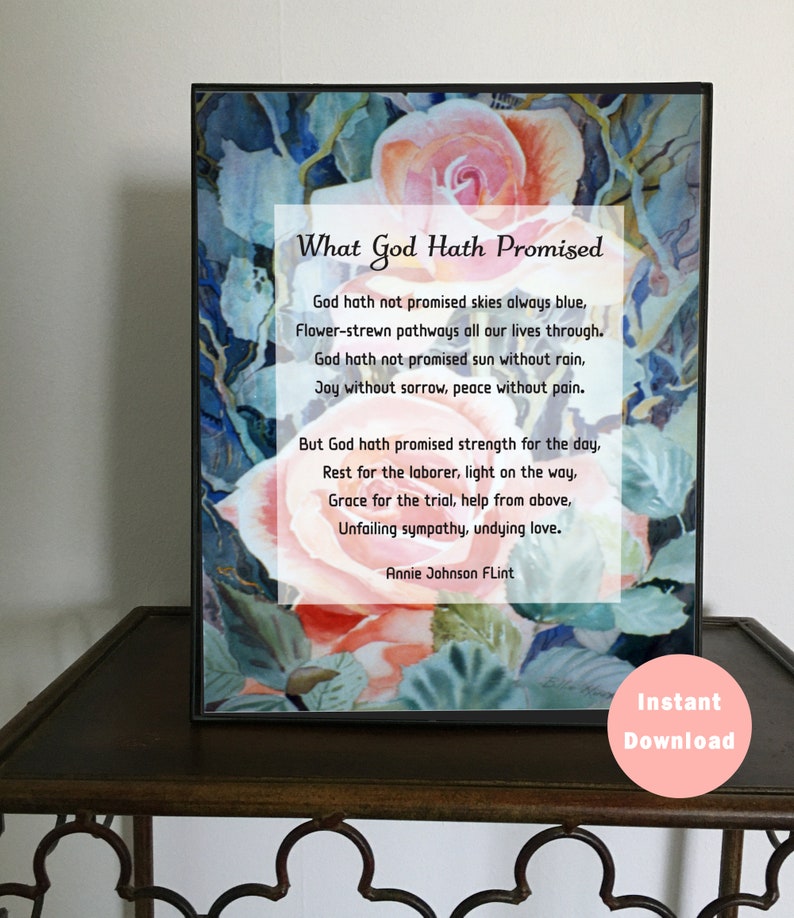 What God Hath Promised Printable Wall Art Inspirational - Etsy