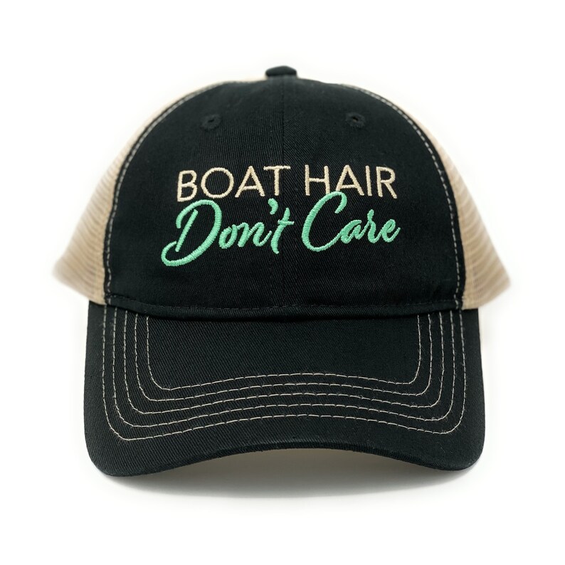 Boat Hair Dont Care Hat black, Lake Hair Cap, Trucker Hat for Women