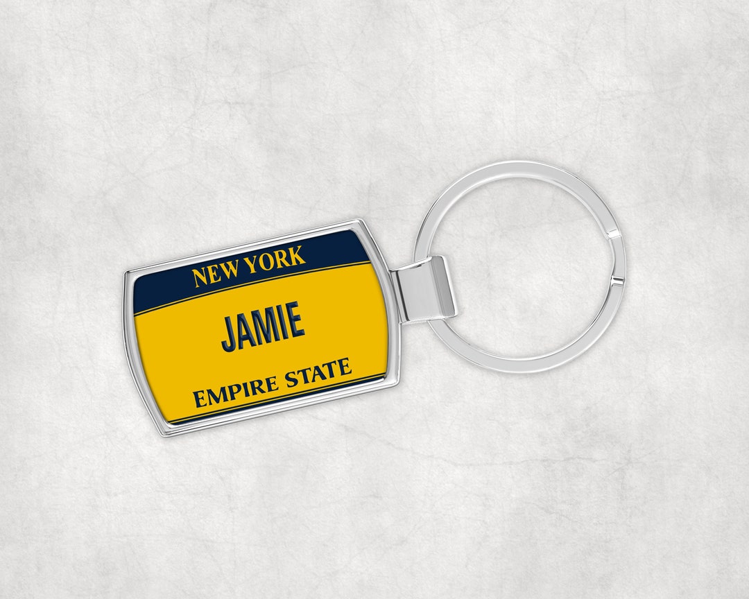 Personalized New York License Plate Keychain Car Plate Etsy