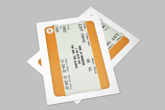 Personalised Train Ticket Print Personalised Wedding Gift 