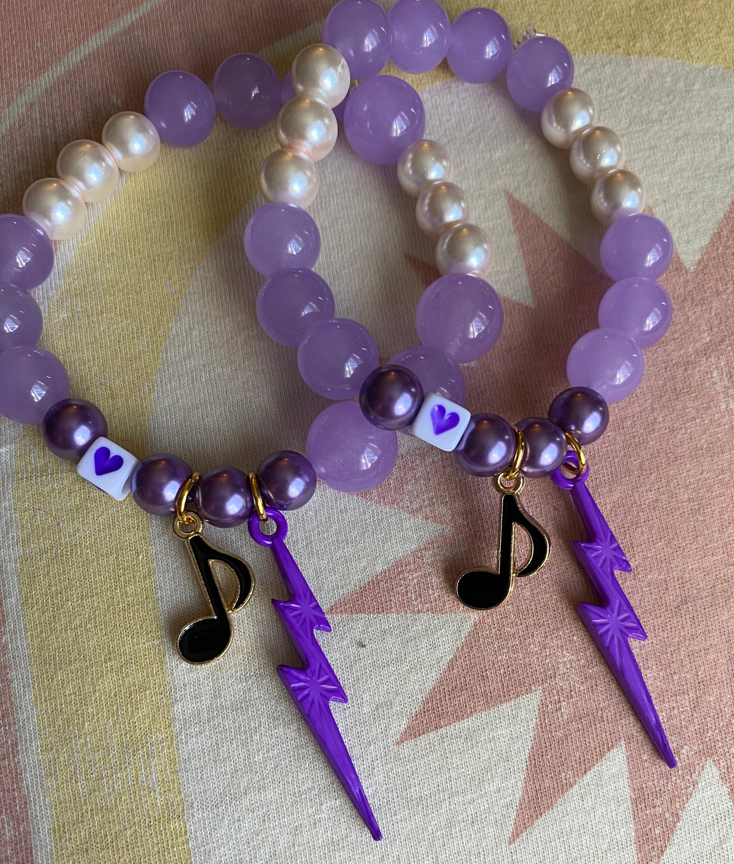 Y2K Bracelet Lightning Bolt Music Note Enamel Charm Chunky Etsy Australia