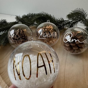 Personalized Christmas Ball | Christmas ball with dried flowers | Christmas ball transparent | Personalization | Name | Gift