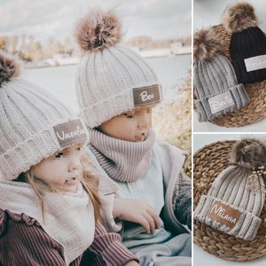 Personalized Knit Hat | Family hats | Bobble hat | Pompom | Beanies | Personalized Hat | Knit hat