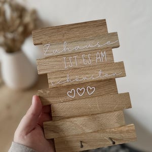 Schlüsselbrett aus Eiche | Personalisiertes Schlüsselbrett | Homedecor | personalisiert | Interior Design
