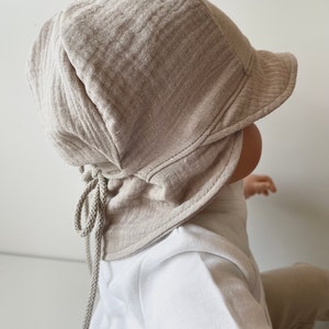 Zomerhoedje van mousseline voor kinderen Mousseline hoed Zomerhoed Zonnehoed afbeelding 4