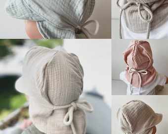 Summer hat made of muslin for children | Muslin hat | Summer hat | Coneflower