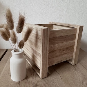 Holzübertopf aus Eiche | Übertopf für Pflanzen | Homedecor | Vase | Interior Design
