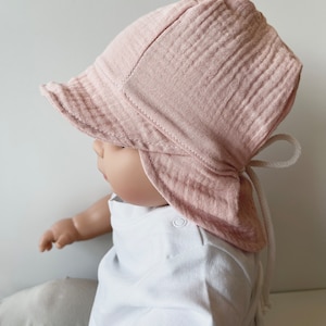 Summer hat made of muslin for children Muslin hat Summer hat Coneflower image 3