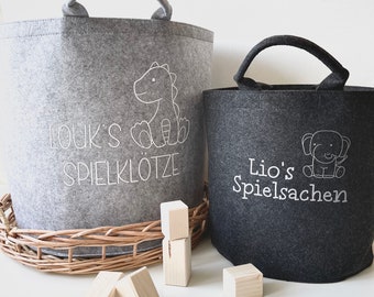 Personalized felt basket for toys | Felt basket for children | Felt basket for firewood