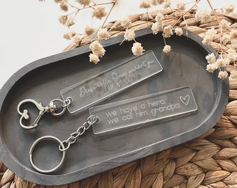 Sleutelhanger | Aanhangwagen | voor Oma&Opa | Aanhangwagen | Partneraanhangwagen | Gegraveerd acrylglas | cadeau idee