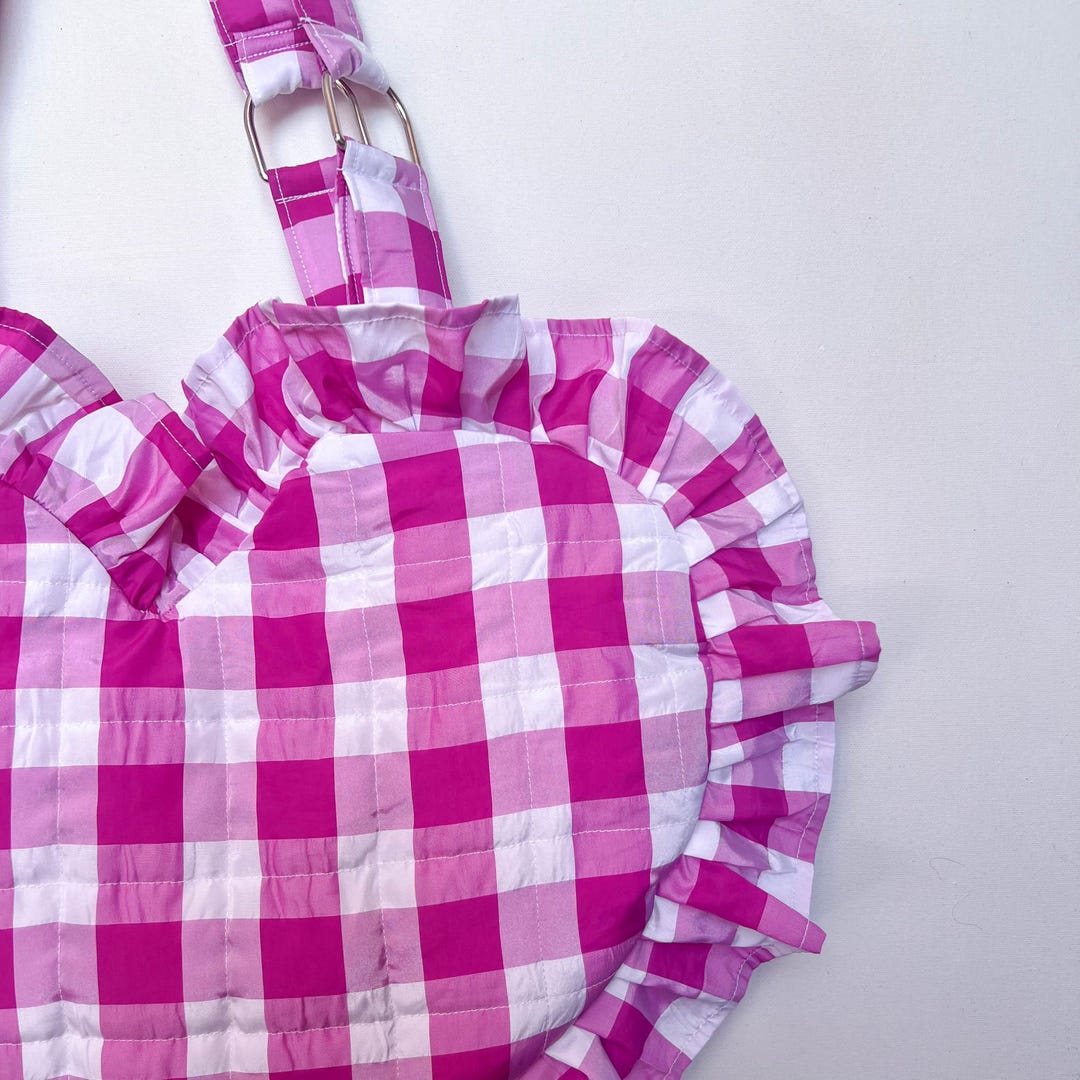 OVERSIZED HEART FRILL EDGE TOTE PINK PORTO