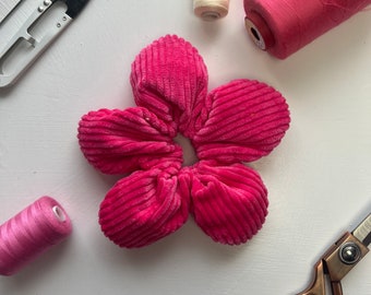 Pink Corduroy Oversize Scrunchie
