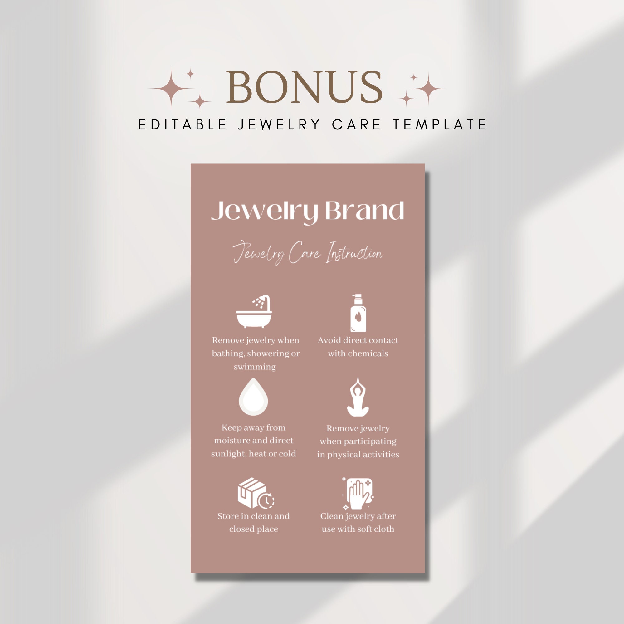 Editable Earring Card Template, Canva Editable Jewelry Card, Earring ...