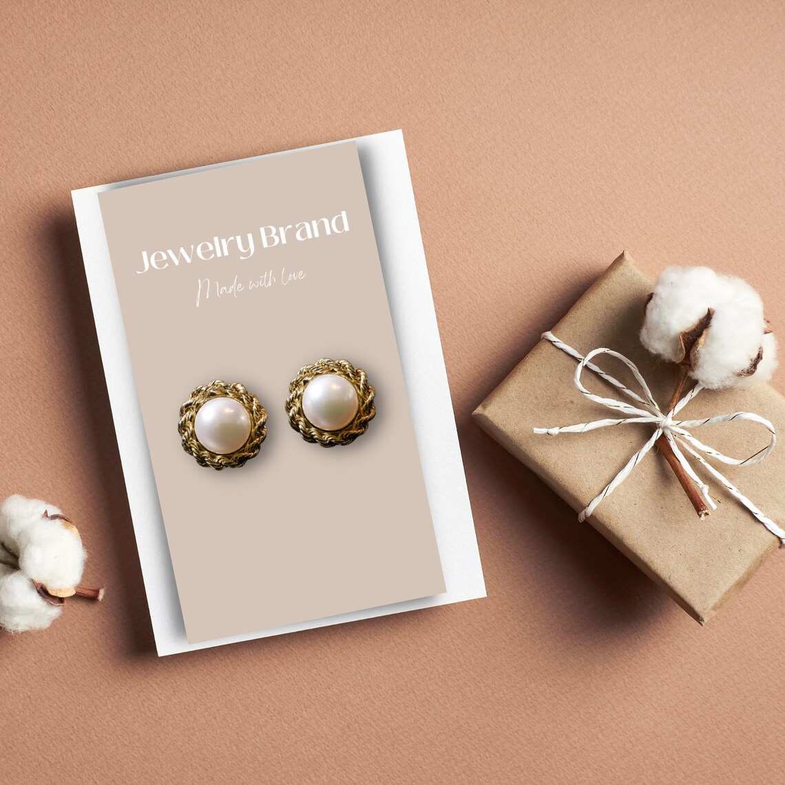 Editable Earring Card Template, Canva Editable Jewelry Card, Earring ...