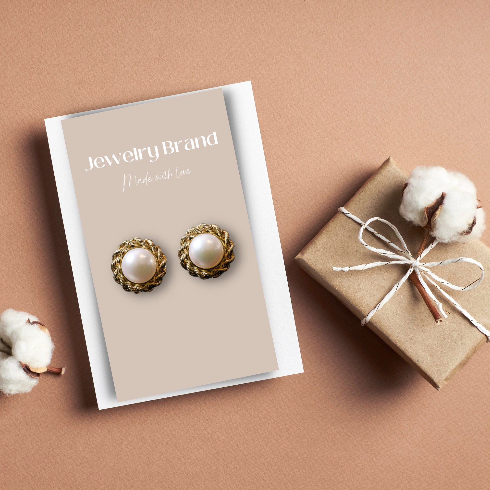Editable Earring Card Template, Canva Editable Jewelry Card, Earring ...