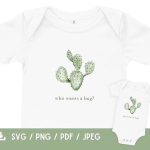 Baby Girl Onesie SVG, &quot;Who Wants a Hug&quot;