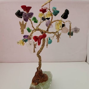 Little tree with 7 different archangels quartz. Protection trees with 7 archangels