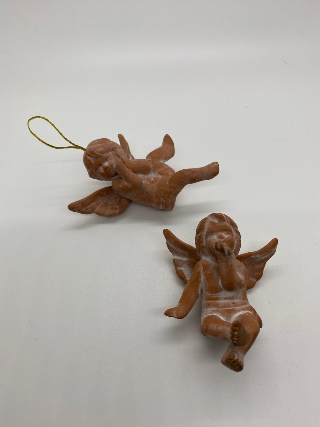 Ceramic Angel Ornamentsset of 2 Etsy