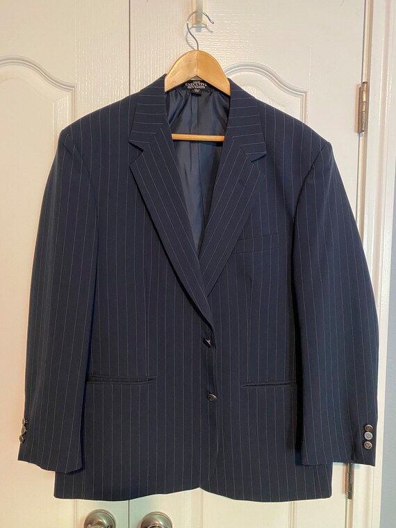 Vintage Mens Blue Pinstripe Suit Etsy