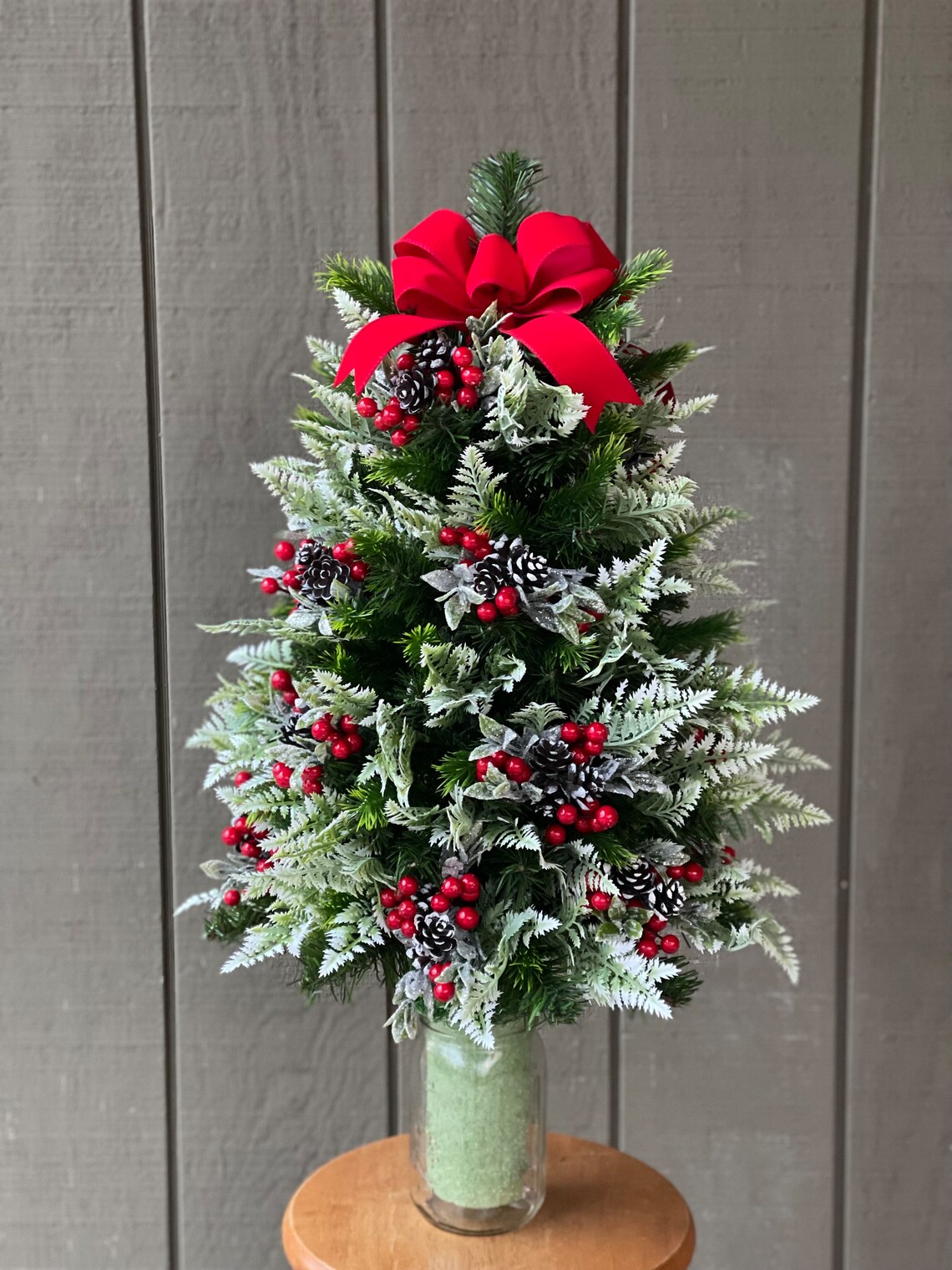 Christmas Tree Cemetery Vase Insert , Christmas Tree Grave Arrangement