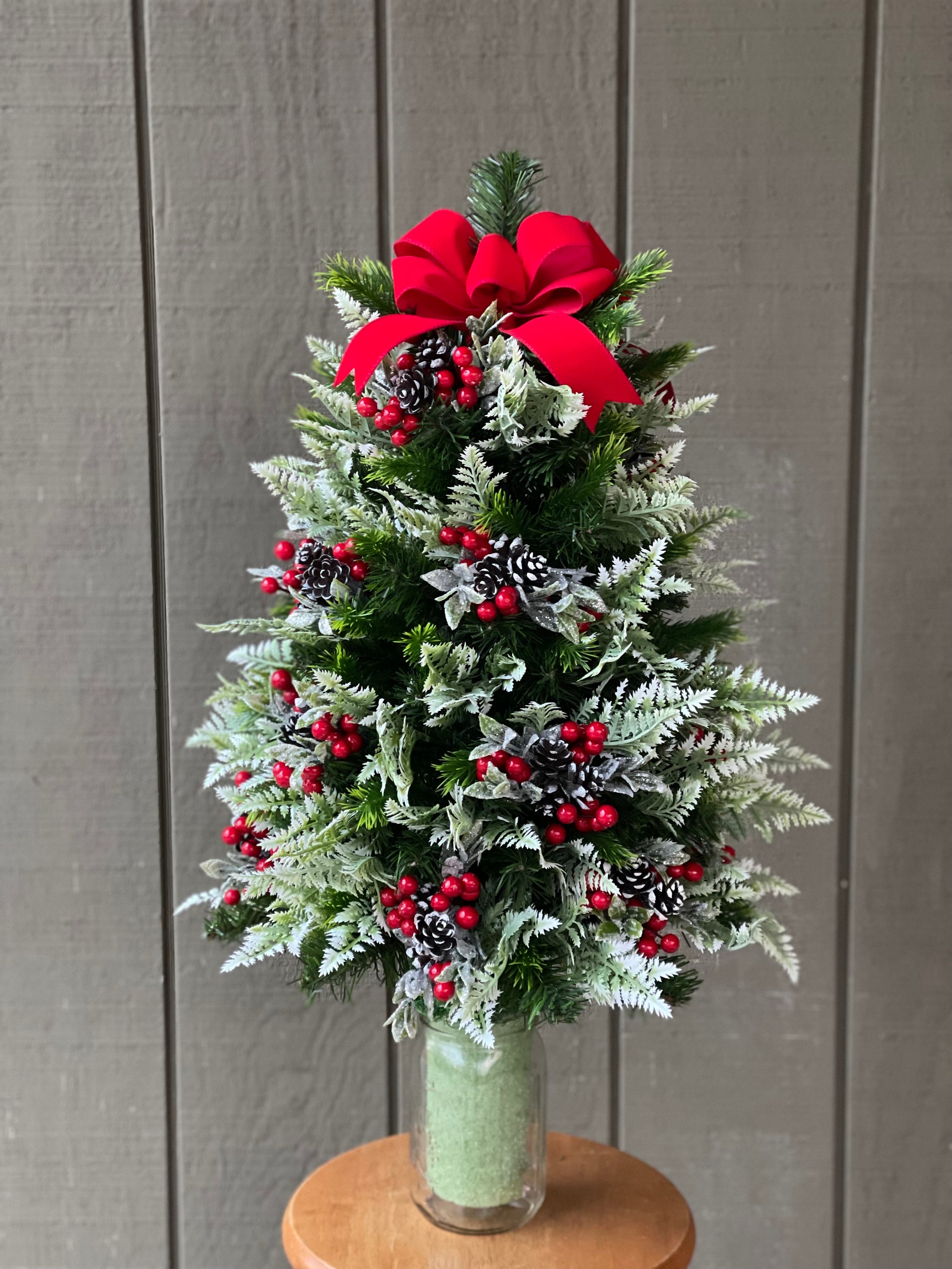 Christmas Tree Cemetery Vase Insert , Christmas Tree Grave Arrangement