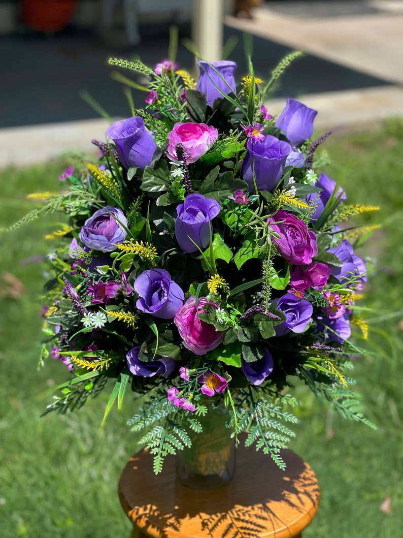 Cemetery Grave Flower Arrangement Vase Insert Etsy