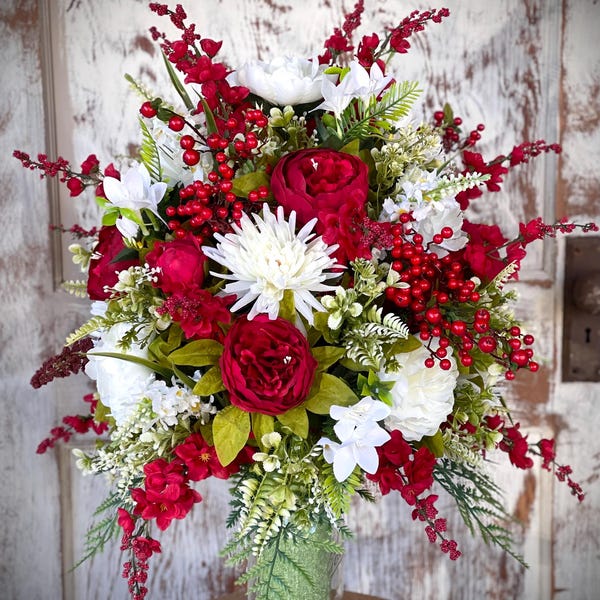 Christmas Grave Flower Arrangements - Etsy