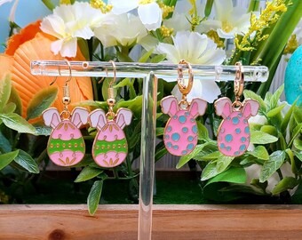 BUNNY EAR EASTER Egg Earrings Gifts For Daughter | Cute Novelty Easter Earrings | Whimsical Enamel Bunny Earrings | Easter Gift