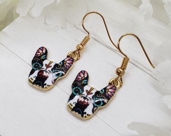 French Bulldog Dog Earrings for Dog Mom | French Bulldog Gifts for Dog Lover | Pretty Huggie Earrings | Cool Funky Colorful Earrings
