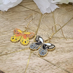 RAIDIN Enamel Alloy Butterfly Fish Hook Earrings for Women Girls Insect  Dangle Earrings Jewellery for Gifts Party Charms Accessories