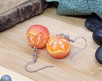 SWEET ORANGE FRUIT Earrings Kawaii Resin Novelty Earrings | Orange Food Earrings | Fun Cute Summer Earrings | Fruit Jewelry Best Friend Gift