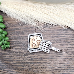CAT LITTER BOX Quirky Earrings Cat Lover Vet Tech Gift | Weird Cat Mom Cat Earrings | Funny Novelty Acrylic Earrings | Cat Themed Gifts