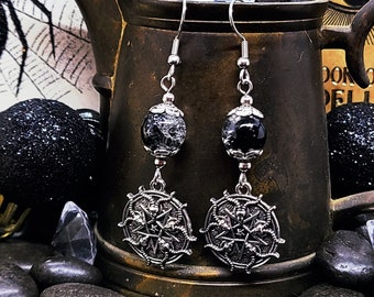 SAMHAIN PENTAGRAM EARRINGS Witchy Goth Earrings | Edgy Punk Earrings | Goth Halloween Jewelry For Halloween Party | Alt Pagan Earrings