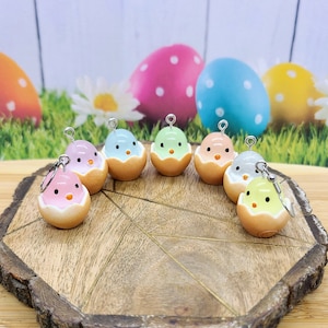 EASTER EGG CHICKEN Earrings Whimsical Easter Earrings for Easter Gifts Mismatched Bird Egg Earrings Cute Novelty Spring Earrings image 1