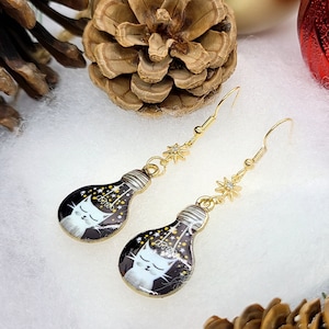 CHRISTMAS CAT HOLIDAY Earrings Cat Lover Cat Earrings Gift For Mom | Whimsical Festive Earrings For Cat Mom | Best Friend Gift For Mom