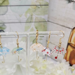 RAINY DAY UMBRELLA Earrings Gift For Mom | Colorful Weather Earrings | Delicate Whimsical Spring Summer Earrings | Birthday Gift For Wife