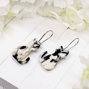 TUXEDO CAT ACRYLIC Earrings Cat Mom Daisy Earrings Cat Jewelry Aesthetic Cute Cat Earrings Gift For Mom Gifts For Cat Lover Cat Only Silv Kidney