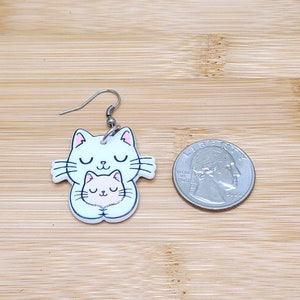 CAT MOM ACRYLIC Earrings Cat Lover Gift For Mom Cute Whimsical Cat Earrings Mothers Day Cat Themed Gifts Cat Jewelry Cool Earrings image 8