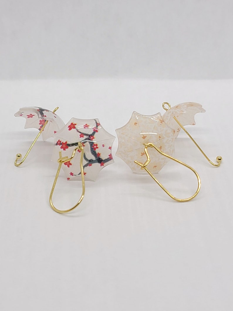 RAINY DAY UMBRELLA Earrings Gift For Mom Colorful Weather Earrings Delicate Whimsical Spring Summer Earrings Birthday Gift For Wife image 6