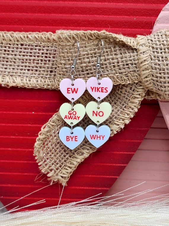 Mean Girls Conversation Heart Earrings | Funny Valentines Jewelry